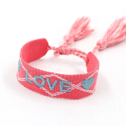 "Love" Embroidered Bracelets - Angels for Children