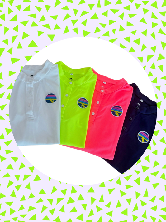 Sleeveless Neon Top with Mandarin Collar