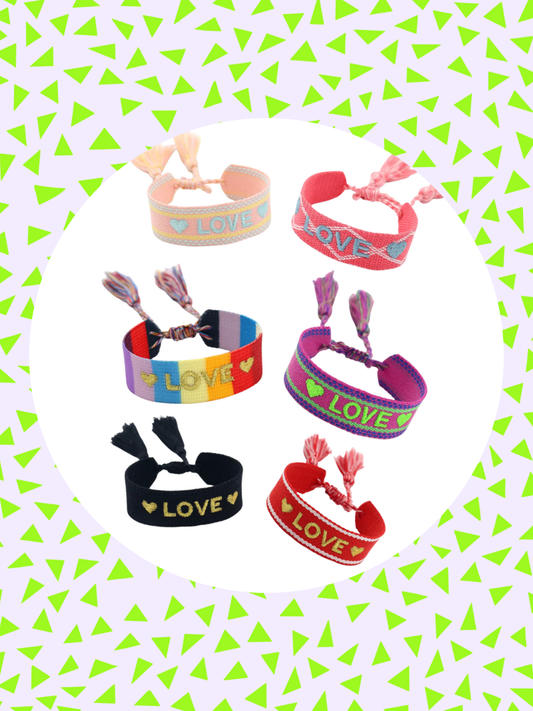 "Love" Embroidered Bracelets - Angels for Children