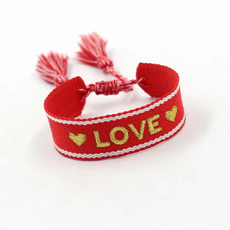 "Love" Embroidered Bracelets - Angels for Children
