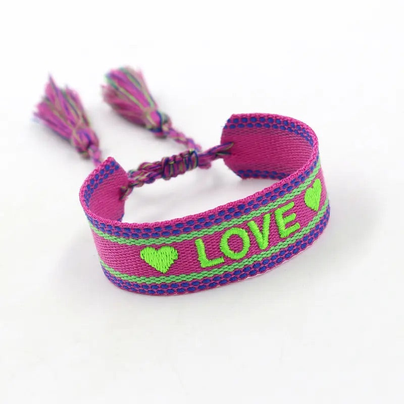 "Love" Embroidered Bracelets - Angels for Children
